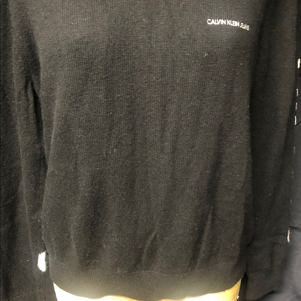 Calvin Klein Charcoal Knit Pullover wool